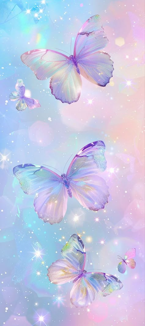 Transform your iPhone into a portal back to the Y2K era with our ‘Butterfly Dreamland’ wallpaper. This design features vibrant, holographic butterflies with neon accents, floating across a dreamy background of soft pastel colors with an iridescent effect. Detailed 3D butterflies twinkle among sparkles and stars, creating a dynamic and nostalgic look. The subtle gradients enhance the modern yet retro vibe, perfect for adding a touch of whimsy and color to your device. #Y2KButterflies #HolographicWallpaper #NeonAccents #PastelIridescent Colourful Butterfly Wallpaper, Sparkle Butterfly Wallpaper, Pastel Butterfly Wallpaper, Pink Wallpaper Butterfly, Butterfly Phone Wallpaper, Holographic Aesthetic, Dreamy Background, Holographic Wallpapers, Holographic Background