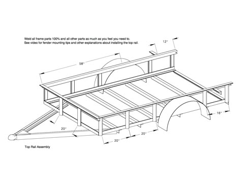 Red Wing Steel Works 5x8 utility trailer plans top rail assembly 5x8 Utility Trailer, Fabrikasi Logam, Trailer Light Wiring, Welding Trailer, Homemade Trailer, Gerobak Dorong, Atv Trailers, Trailer Diy, Trailer Plans