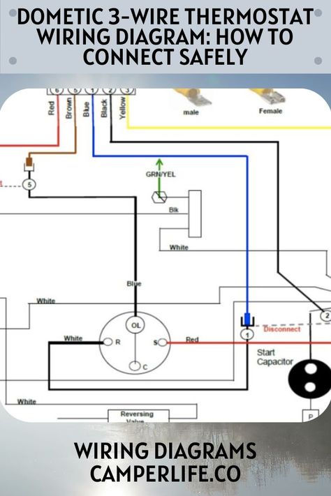 Dometic 3-Wire Thermostat Wiring Diagram: Diagrams Inside! Wireing Diagrams Electrical, 3 Way Switch Wiring Diagram, P Value, Rv Air Conditioner, 3 Phase Wiring Diagram, Air Handler, Air Conditioner Repair, Thermostat Wiring, Single Phase Motor Wiring Diagram