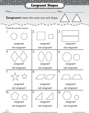 Early geometry > Shape Basics: Congruent Shapes Congruent Shapes, Third Grade Geometry, Homework Board, Math Practice Worksheets, Grade 6 Math, Money Math, Geometry Shape, Math Work, Math Strategies