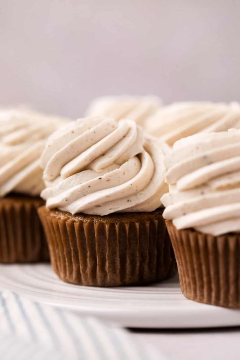 Moist, homemade Coffee Cupcakes made with instant espresso powder and hot coffee come together in under 1 hour. You’ll love these cupcakes topped with creamy and fluffy vanilla bean espresso buttercream speckled with vanilla seeds and espresso. These easy to make cupcakes will be your new favorite treat to satisfy your coffee craving! Coffee Buttercream Frosting, Fluffy Coffee, Espresso Buttercream, Espresso Cupcakes, Instant Espresso, Vanilla Bean Cupcakes, Easy Buttercream Frosting, Make Cupcakes, Coffee Buttercream