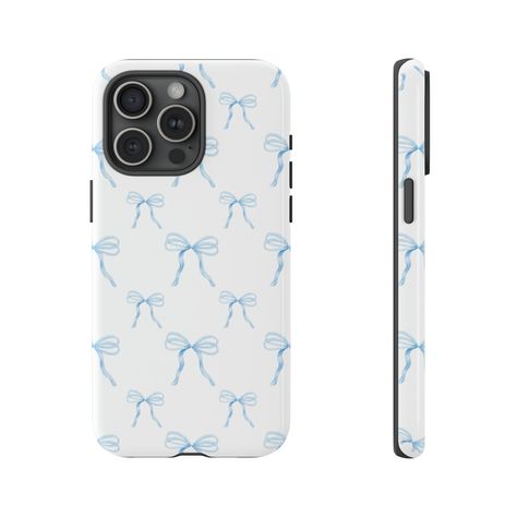 Elevate your phone's style with our Coquette Blue Bow Phone Case featuring a watercolor blue ribbon design, perfect for girly and preppy fashion enthusiasts. Made from durable materials, this phone case is compatible with iPhone and Samsung models, making it an ideal gift for anyone who loves chic accessories. Whether you're looking for a stylish phone cover for yourself or a gift for a girly friend, our Coquette Blue Bow Phone Case is sure to impress with its bow pattern design and elegant appe Cute Samsung Phone Cases, Elegant Phone Cases, Phone Cases Blue, Preppy Phone, Coquette Blue, Coquette Phone Case, Bow Phone Case, Preppy Phone Case, Girly Christmas Gifts