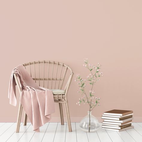 Murs Roses, Pink Paint Colors, Beige Paint, Wall Paint Colors, Pink Paint, Blush Roses, Ghost Chair, Wall Colors, House Colors