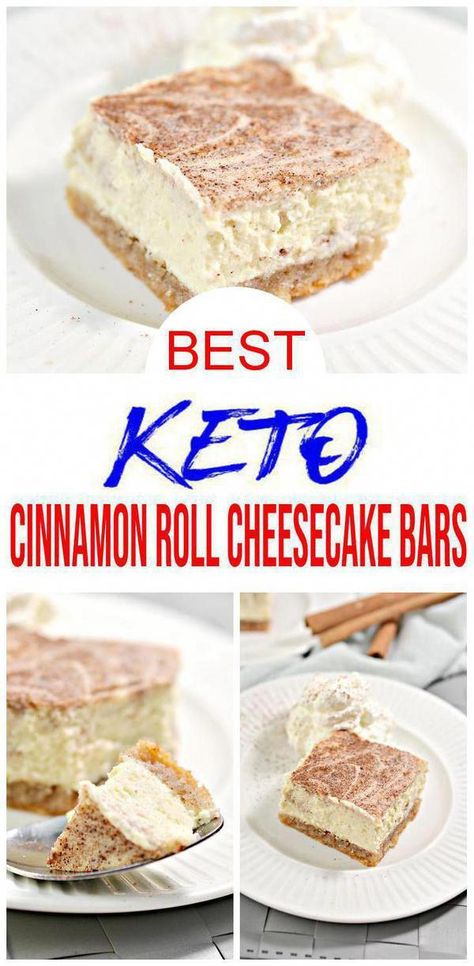 Easy Low Carb Desserts 3 Ingredients, Easy Low Carb Cheesecake, Cinnamon Roll Cheesecake Bars, Cheesecake Treats, Cheesecake Cinnamon, Keto Cinnamon Roll, Roll Cheesecake, Desserts Homemade, Fridge Food