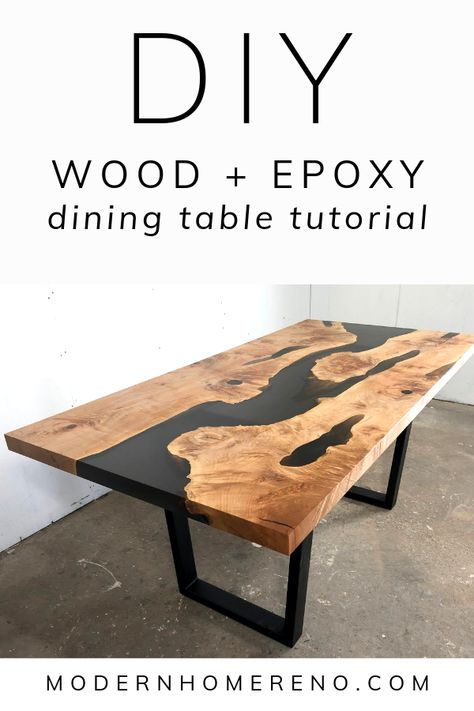 Live Edge Table Dining Rooms, Live Edge Wood Dining Table, Epoxy And Wood, Wood Dining Table Modern, Live Edge Wood Table, Live Edge Epoxy, Diy Dining Room Table, Epoxy River Table, Resin And Wood Diy