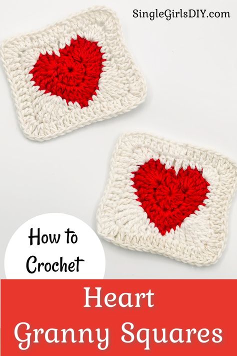 Classic Granny Square Crochet Pattern, Granny Heart Crochet Pattern Free, Crochet Heart Granny Square Pattern, Heart Granny Square Pattern, Granny Square Step By Step, Crochet A Heart, Heart Granny Square, Granny Square Pattern Free, Crochet Heart Blanket