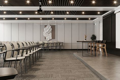 CONFERENCE HALL | Behance Training Hall Design, Conference Hall Ceiling Design, Seminar Room Interior Design, Meeting Hall Design, Seminar Hall Design, Lecture Room Design, Conference Hall Design Interiors, Multipurpose Hall Design, Lecture Hall Interior Design