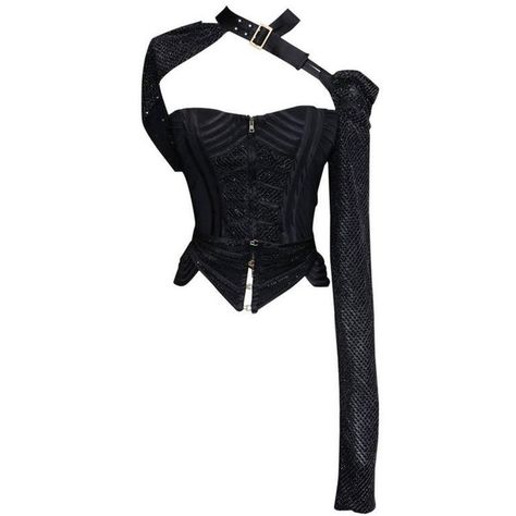 Preowned Fall 2003 Gucci Black Asymetrical Bustier Top By Tom Ford (778.210 HUF) ❤ liked on Polyvore featuring tops, corset, gucci, black, long sleeve tops, strappy top, long sleeve asymmetric top, long sleeve corset top and spaghetti-strap tops Long Sleeve Corset, Gucci Shirts, Corset Tops, Holiday Tops, Shirts Black, Asymmetrical Tops, Bustier Top, Kpop Fashion Outfits, Gucci Black