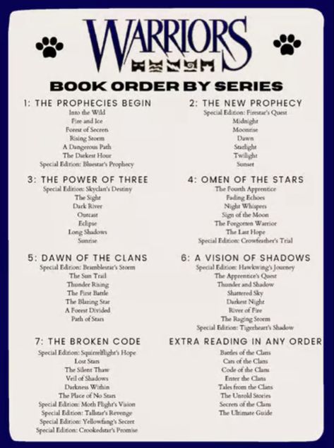 All warrior cats books in order Warrior Cats Books In Order, Warrior Cat Story Ideas, Warrior Cat Books, Worrier Cats Oc, Warrior Cats Apprentice, Warrior Cat Apprentice, Warrior Cats The Prophecies Begin, Warrior Cats Tattoo, Warrior Cats Bookmarks