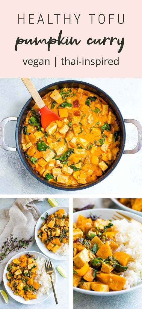 Pumpkin Tofu Recipes, Vegan Pumpkin Curry, Pumpkin Tofu, Best Healthy Meals, Curry Pumpkin, Curry Healthy, Feingold Diet, Pumpkin Recipes Dinner, Healthy Pumpkin Recipes