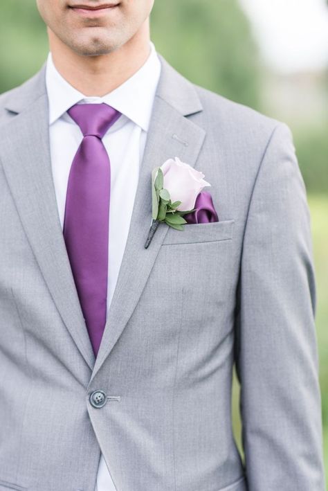 Gray Wedding Theme, Purple And Grey Wedding, Purple And Gray Wedding, Gray Wedding Colors, Wedding Color Ideas, Purple Wedding Theme, Wedding Colors Purple, Purple Suits, Gray Wedding