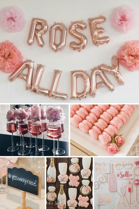 Stop And Smell The Rose Bridal, Rose All Day Bachelorette Party Theme, Bridal Shower Rose Theme, Rose Bachelorette Party Theme, Rose Theme Bridal Shower Ideas, Rose All Day Bridal Shower Theme, Roses Bridal Shower Theme, Rose Themed Bridal Shower Ideas, Rose Themed Bachelorette Party