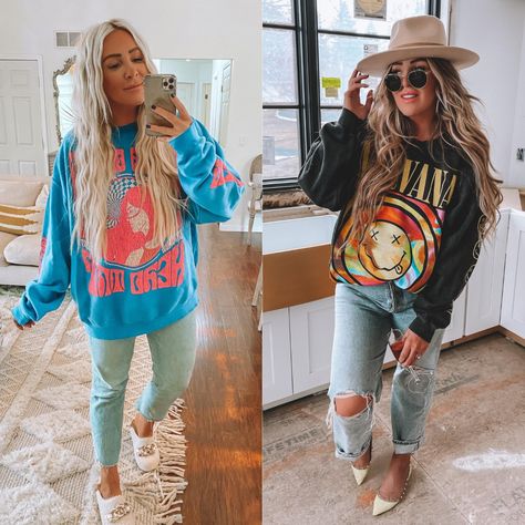 Sublime Sun Washed Pullover … curated on LTK How To Style A Graphic Sweatshirt, Oversized Graphic Sweatshirt Outfit, Graphic Sweatshirt Outfit, Oversized Sweatshirt Outfit, Sublime Sun, Oversize Sweatshirt, Elevated Casual, Trending Fashion Outfits, Sweatshirt Outfit