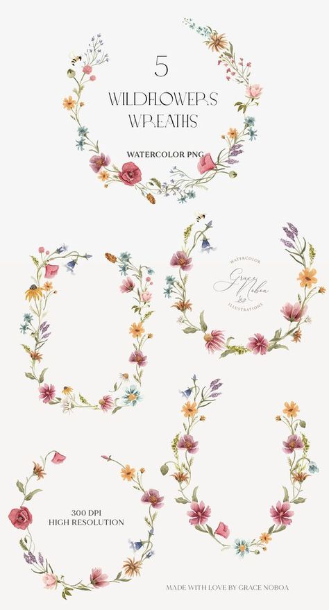 Baby pattern paper Wild Flowers Invitation, Wedding Graphic Design Illustration, Wedding Flower Wreath, Floral Border Design Frames, Flower Frame Background, Wildflower Graphic, Watercolor Flower Frame, Watercolor Borders, Floral Invitation Design