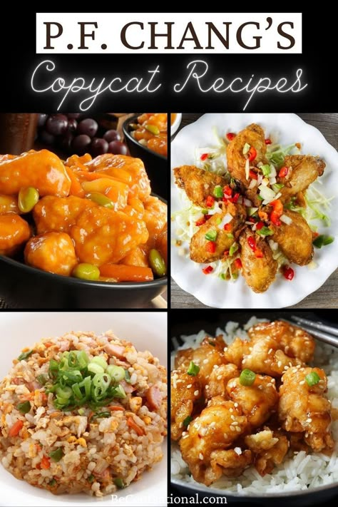 Easy P.F. Chang’s Copycat Recipes that you can make at home. Restaurant Menu Ideas Food Recipes, Copycat Asian Restaurant Recipes, P F Chang, Copycat Chinese Buffet Recipes, Pf Changs Copycat Recipes, Pf Changs Honey Chicken Recipe, P F Changs Recipes, Pf Chang Recipes Copycat, Pf Changs Lo Mein Recipe