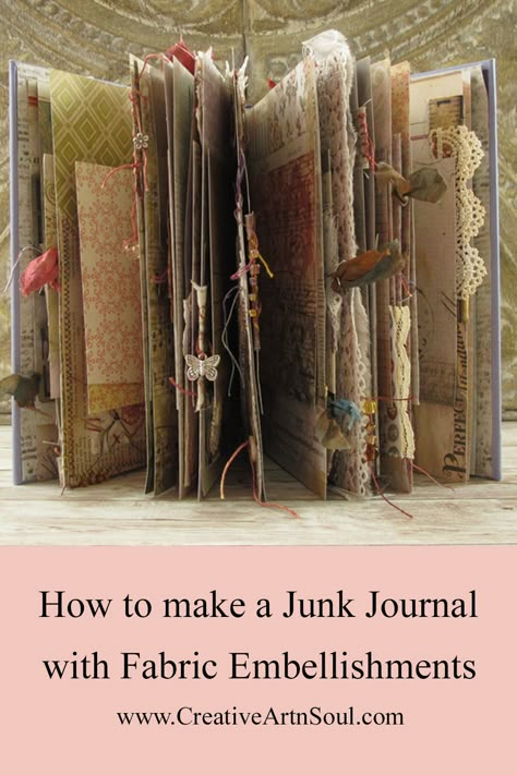 How to make a Junk Journal > Creative ArtnSoul Diy Embellished Books, Idea Books, How To Make Junk Journal Pages, Junking Ideas, Scrappy Junk Journal, Junk Journal Storage Ideas, Making Junk Journals, Make Journals Diy, Diy Ephemera Junk Journal