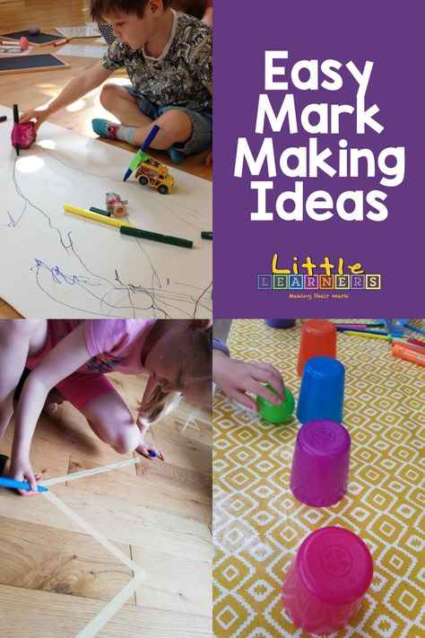 Mark making is the first step in a child’s journey to writing. The scribbles and marks will eventually become letters and numbers. At Little Learners we are all about learning through play and developing the skills needed to become confident writers. I thought I would write this little blog with a few fun and easy ideas that you can easily replicate at home. Ideas that are less messy and also use objects that you will have around the house Mark Making Provocation, Early Mark Making Activities, Mark Making Preschool, Mark Making Early Years Activities, Eyfs Mark Making Activities, Mark Making Ideas Eyfs, Mark Making Area Eyfs, Eyfs Mark Making, Mark Making Early Years