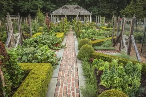 French Vegetable Garden, Vegetable Garden Design Ideas, Vegetable Gardening Ideas, Kitchen Gardens, Herb Garden Design, Veggie Patch, Potager Garden, Organic Vegetable Garden, Veg Garden