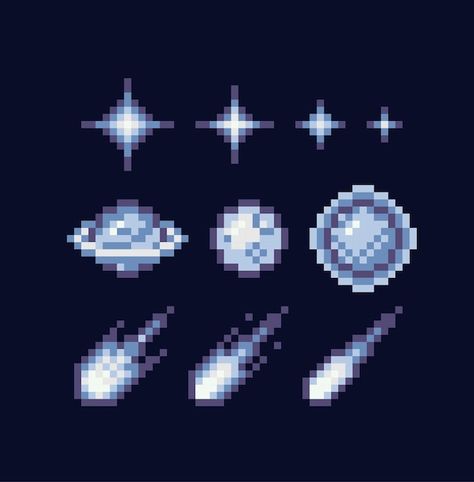 Constellation Pixel Art, Pixel Space Art, Celestial Pixel Art, 8 Bit Design, Star Minecraft, Galaxy Pixel Art, Planet Pixel Art, Alien Pixel Art, Sky Pixel Art