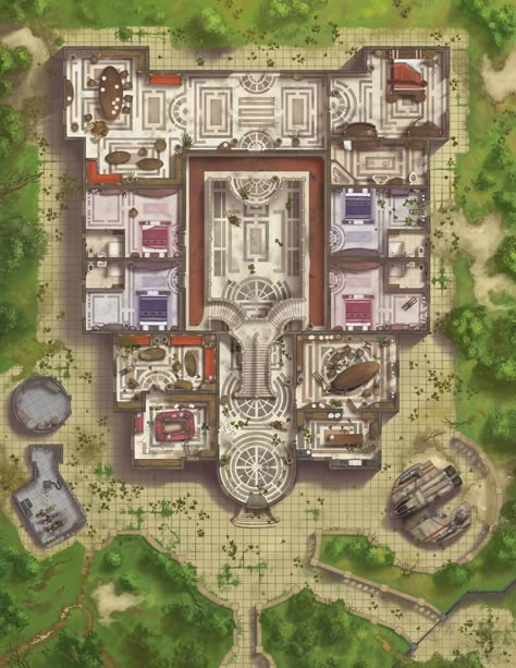 Pathfinder Maps, Hyrule Castle, Map Layout, Building Map, Dnd World Map, Fantasy World Map, Tabletop Rpg Maps, Dungeon Maps, Rpg Map