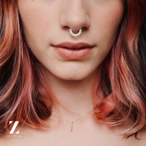 This is how amazing your nose will look with one of the stylish solid gold septum rings you can find at Zahav Jewelry. Check our ETSY shop at https://www.etsy.com/shop/ZahavJewelry, or View our Facebook Shop. #bellyring #jewelry #handmadejewelry #artjewelry #jewelrydesign #instajewelry #jewelrygram #jewelryaddict #fashionjewelry #jewelrylover Gold Septum, Septum Piercing Jewelry, Septum Nose Rings, Septum Rings, Septum Nose, Nose Shapes, Septum Clicker, Septum Jewelry, Septum Piercing