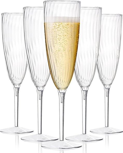 Amazon.com: HyHousing 6 Oz Clear Glasses 16 Pack, Hard Disposable Plastic Champagne Flute Ideal for Home Daily Life Wedding Toasting Drinking Champagne , New Years Eve Party Supplies 2023 : Health & Household New Years Eve Theme, Disposable Wine Glasses, Garden Dinner Party, New Year's Eve Decorations, Plastic Champagne Glasses, Nye 2023, Champagne Campaign, Reception Planning, Drinking Champagne