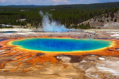 Grand Prismatic Spring, Grand Prismatic, National Parks America, Visit Yellowstone, Largest Waterfall, Yellowstone Park, Wadi Rum, Old Faithful, Vacation Deals