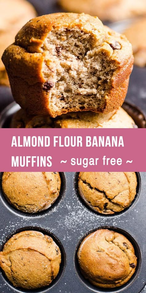 Almond Flour Banana Muffins, Almond Flour Banana, Fingerfood Baby, Make Almond Flour, Glutenfri Baking, Banana Muffins Recipe, Almond Flour Muffins, Low Carb Granola, Menu Sarapan Sehat