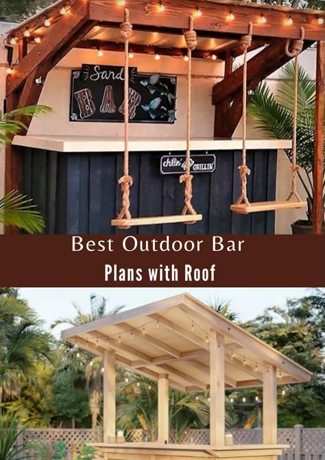 Best Outdoor Bar Plans with Roof Outside Deck Bar Ideas, Outdoor Bar Plans Diy Projects, Poolside Grilling Area, Hot Tub Gazebo With Bar, Outdoor Bar Plans How To Build, Diy Bar Backyard, Poolside Bar Ideas Diy, Outside Pool Bar Ideas, Outdoor Bar Diy Plans