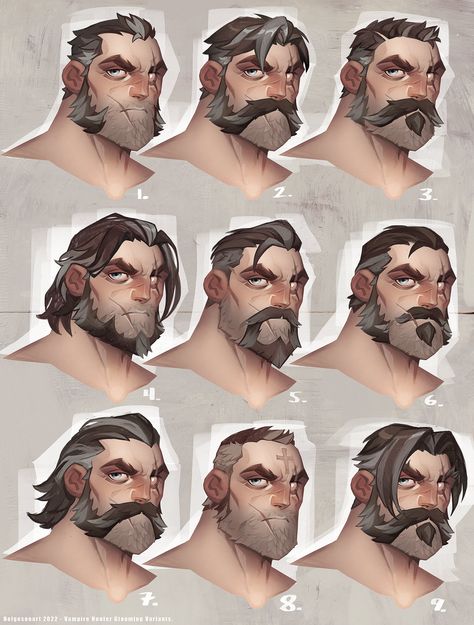 Johannes Helgeson, Bearded Characters, Beard Illustration, Beard Drawing, Vampire Hunter, Character Sketches, Character Design Male, Anatomy Art, How To Draw Hair