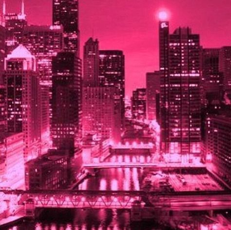 Pink City Rose Fushia, City Light, Colorful Places, Pink City, I Believe In Pink, Dream Place, My Kind Of Town, Chicago Photography, Black And White Photograph