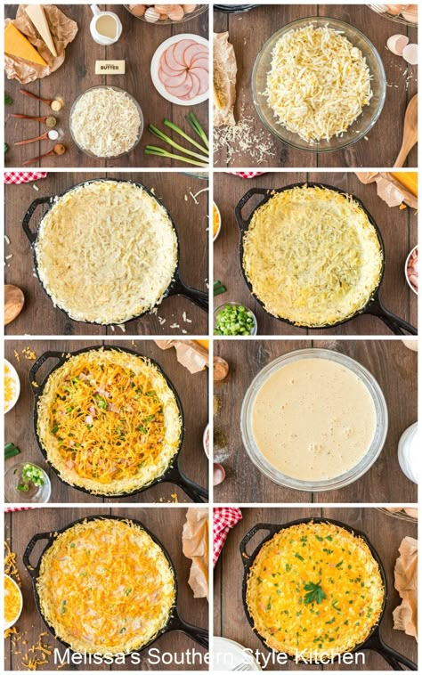 Hash Brown Crust Quiche, Brunch Quiche Recipes, Quiche With Potato Crust, Hashbrown Crust, Breakfast Casserole Ideas, Hash Brown Quiche, Quiche With Hashbrown Crust, Best Quiche Recipes, Hashbrown Quiche