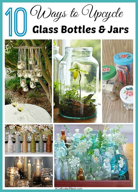 Upcycle Glass Bottles, Baby Food Jar Crafts, Crafts With Glass Jars, Empty Wine Bottles, Glass Bottle Diy, Diy Glass Bottle Crafts, Baby Food Jars, Jar Ideas, Glass Bottle Crafts