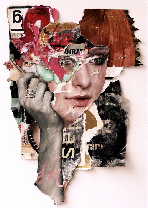 Art Mixed Media Inspiration, Consumerism Art, Self Portrait Collage, Gcse Art Sketchbook, Collage Art Projects, Paper Collage Art, Magazine Collage, Gcse Art, Torn Paper