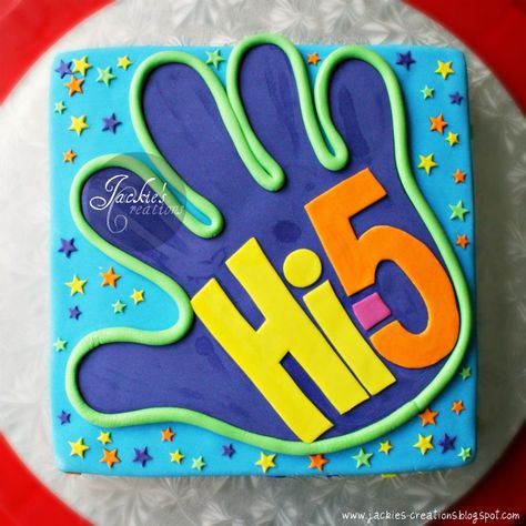 Hi 5!! birthday cake Fifth Birthday Cake, 5th Birthday Boys, Bday Party Kids, 5th Birthday Cake, Oops I Did It Again, Hi Five, Two Tier Cake, 5th Birthday Party Ideas, I Did It Again