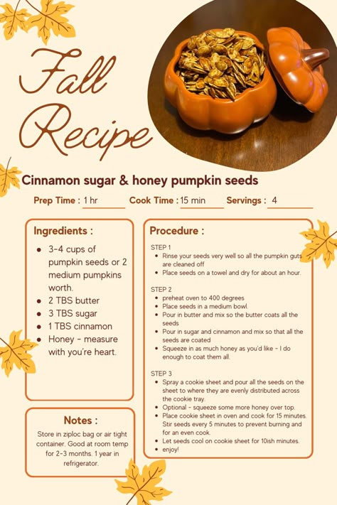 Pumpkin Guts Recipe, Pumpkin Seed Recipes Cinnamon, Cinnamon Sugar Pumpkin Seeds, Pumpkin Guts, Sweet Tea Recipes, Healthy Treats Recipes, Pumpkin Seed Recipes, Roasted Pumpkin Seeds, Best Sweets