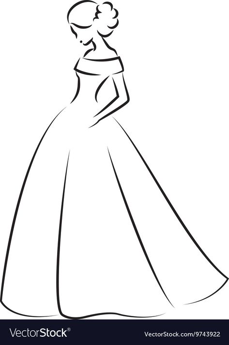 Gown Sketch, Dress Vector, Girl Drawing Sketches, Dress Design Drawing, Pola Sulam, Dress Design Sketches, Fashion Illustration Sketches, Dress Sketches, Pencil Art Drawings