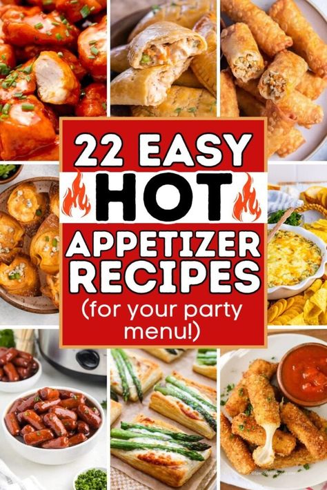 22 Easy Hot Appetizers to Warm Up Any Party - ZEN AND HONEY Fancy Hot Appetizers, Easy Warm Appetizers, Easy Hot Appetizers, Easy Party Finger Foods, Slow Cooker Dip Recipes, Good Appetizers, Fast Appetizers Easy, Party Food Dips, Warm Appetizers