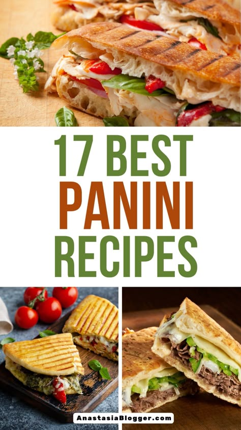 Easy Italian Sandwich Panini Recipes With Brie, Panini Press Sandwich Recipes, The Best Panini Recipes, Pastrami Panini Recipes, Delicious Panini Recipes, Panini Sandwiches Breakfast, Panini Filling Ideas, Recipes For Panini Press, Hot Panini Sandwiches