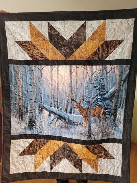 This Quilts item by NorthernOutpostGoods has 2 favorites from Etsy shoppers. Ships from United States. Listed on 05 Oct, 2023 Quilts With Horizontal Panels, Deer Panel Quilt Ideas, Panel Quilting, Lap Quilt Size, Deer Quilt, Wildlife Quilts, Quilt Panels, Panel Quilt Patterns, Fabric Panel Quilts