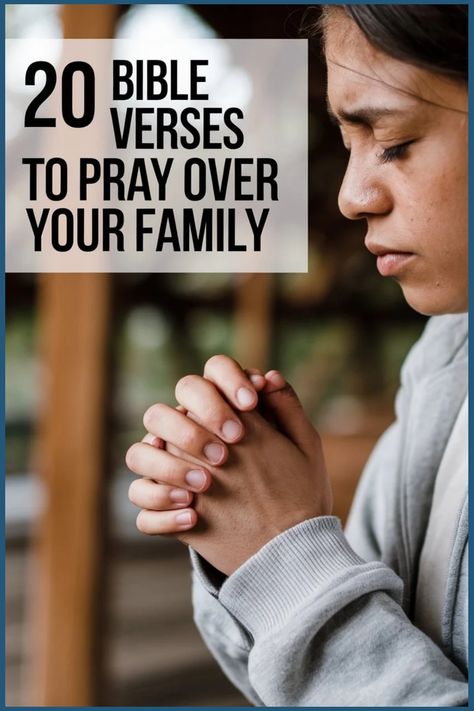 Person praying with hands clasped, text reads "20 Bible Verses to Pray Over Your Family". Humility Bible, Verses About Kindness, Prayers For Family Protection, Prayer Routine, Verses To Pray, Powerful Verses, Family Bible Verses, Praying For Your Family, Bible Verse For Today