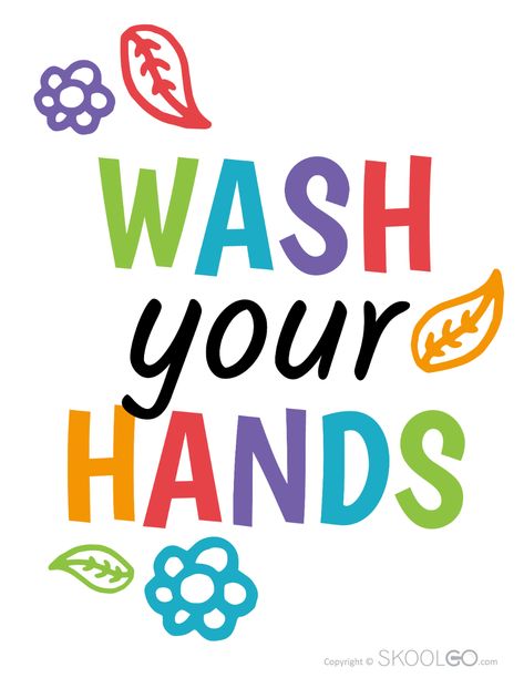 Please Wash Your Hands Signs Free Printable, Wash Your Hands Sign Printable, Hand Washing Poster Free Printable, Daycare Posters, Wash Your Hands Poster, Classroom Wall Quotes, Preschool Jobs, Art Class Posters, Teaching Digraphs