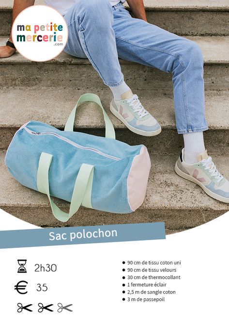 DIY: Le sac de voyage polochon en 8 étapes ! Warrior Outfit, Sac Week End, Sack Bag, Yoga Bag, Couture Sewing, Old Jeans, Duffel Bag Travel, Women Bags Fashion, Diy Couture