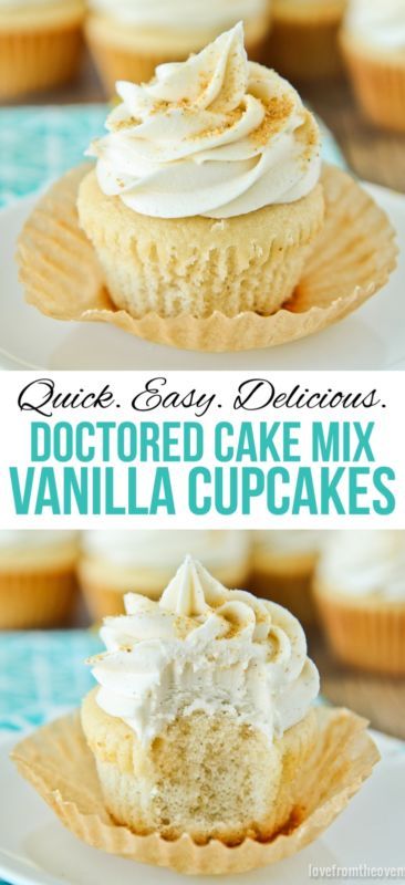 Easy Vanilla Cupcake Recipe, Easy Vanilla Cupcakes, Cake Mix Doctor, Best Cake Mix, Cake Mix Cupcakes, Vanilla Cupcake Recipe, Vanilla Cake Mixes, Cupcake Recipe, Cake Mix Recipes