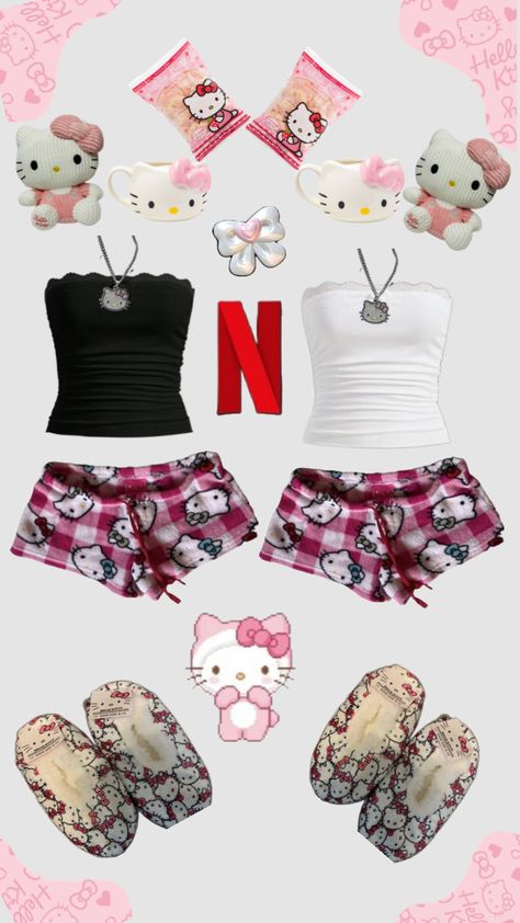 Matching Outfits For Couples, Bff Matching Outfits, Outfits For Couples, Bff Matching, Matching Fits, Matching Outfits Best Friend, Bestie Outfits, Kitty Clothes, Hello Kitty Clothes