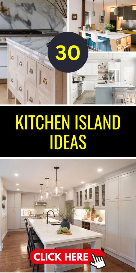 Top 30 Kitchen Island Ideas – Transform Your Space with Style | Home Decor - placeideal.com Simple Kitchen Island Ideas, Island Cabinet Ideas Layout, Kitchen Island Ideas With Seating Modern, Island Table Kitchen, Small Kitchen Island Ideas With Seating, Kitchen Layout Ideas With Island, Kitchen Islands Ideas With Seating, Narrow Kitchen Island, Island With Stove