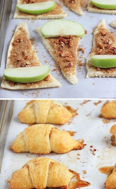 Easy Mini Apple Pies, Apple Crescent, Pillsbury Crescent Rolls, Pillsbury Crescent, Snack Sani, Crescent Recipes, Apple Pie Bites, Pie Bites, Mini Apple Pies