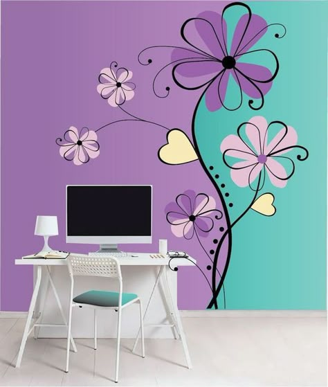 Paper Projects Diy, Wall Color Combination, Mural Art Design, Project Paper, Creative Wall Painting, Wall Art Diy Paint, Wall Painting Ideas, Bedroom Wall Designs, Wall Painting Decor