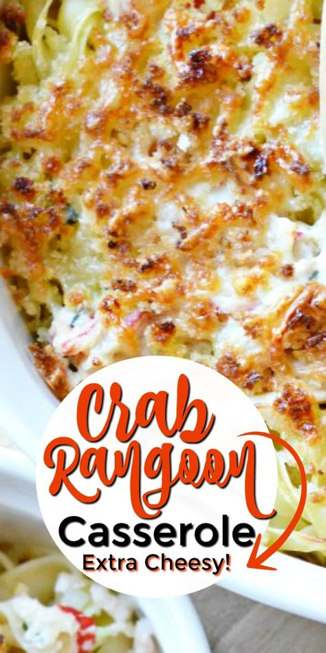 Recipes With Snow Crab Meat, Leftover Crab Leg Meat Recipe, Recipes With Imation Crab Meat, Imation Crab Meat Meals, Crab Rangoon Casserole, Imitated Crab Recipes, Easy Crab Rangoon, Crab Dishes, Crab Rangoon