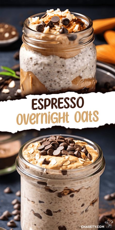 Espresso Overnight Oats [10 Minutes] - Chasety Breakfast Meal Prep Overnight Oats, Meal Prep Tips For Beginners, Espresso Overnight Oats Healthy, Overnight Oats Healthy Yogurt, Overnight Oats Espresso, O Er Night Oats, Coffee Overnight Oats Healthy, Smores Overnight Oats, Oats Overnight Recipes